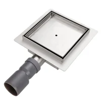 Rigola de dus patrata, set D. 40 x 90° S07 TILE INSERT (inox) 150 x 150 x 67 mm  UNIPLAST