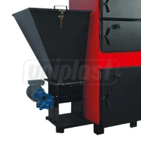 Cazan pe combustibil solid cu incarcare automata din otel (cu buncăr) 25MKB Double Fuel Boiler 30 kW, 300 m² (lemne, carbune, pelete), L=1200 mm, W=940 mm  MAKTEK 2