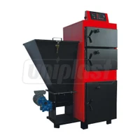 Cazan pe combustibil solid cu incarcare automata din otel (cu buncăr) 25MKB Double Fuel Boiler 30 kW, 300 m² (lemne, carbune, pelete), L=1200 mm, W=940 mm  MAKTEK
