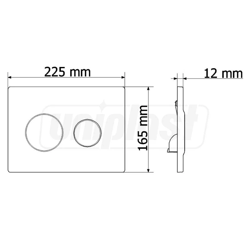 Buton actionare rezervor (incorporabil) OLIMPOS (crom mat) (Matt Chrome)  VISAM 2