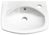 Lavoar fara piedestal semirotund 350 x 280 x 115 mm (orificiu pentru baterie în dreapta) LISSA  EGE VITRIFIYE 2