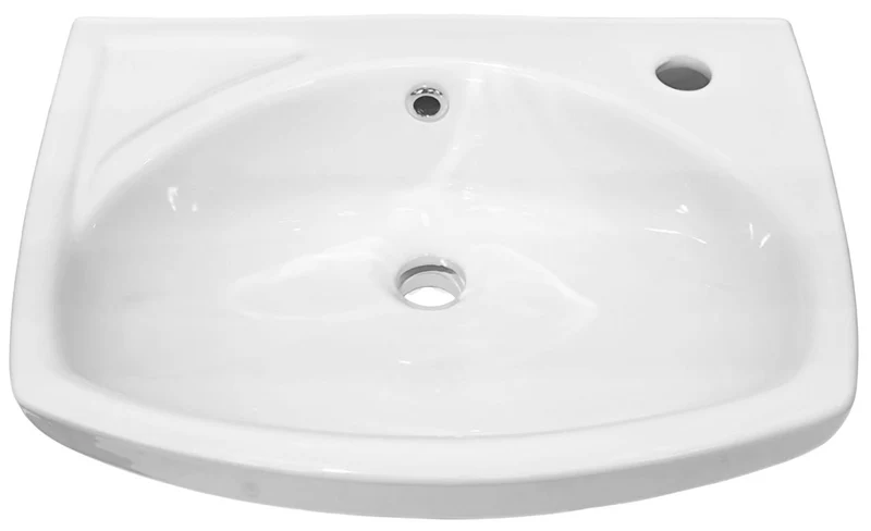 Lavoar fara piedestal semirotund 500 x 400 x 120 mm (orificiu pentru baterie în dreapta)  LISSA  EGE VITRIFIYE 2