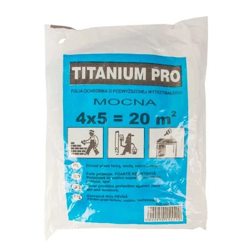 Folie de protectie pentru constructii Titanium Pro  7 mcm, 4 m x 5 m PM