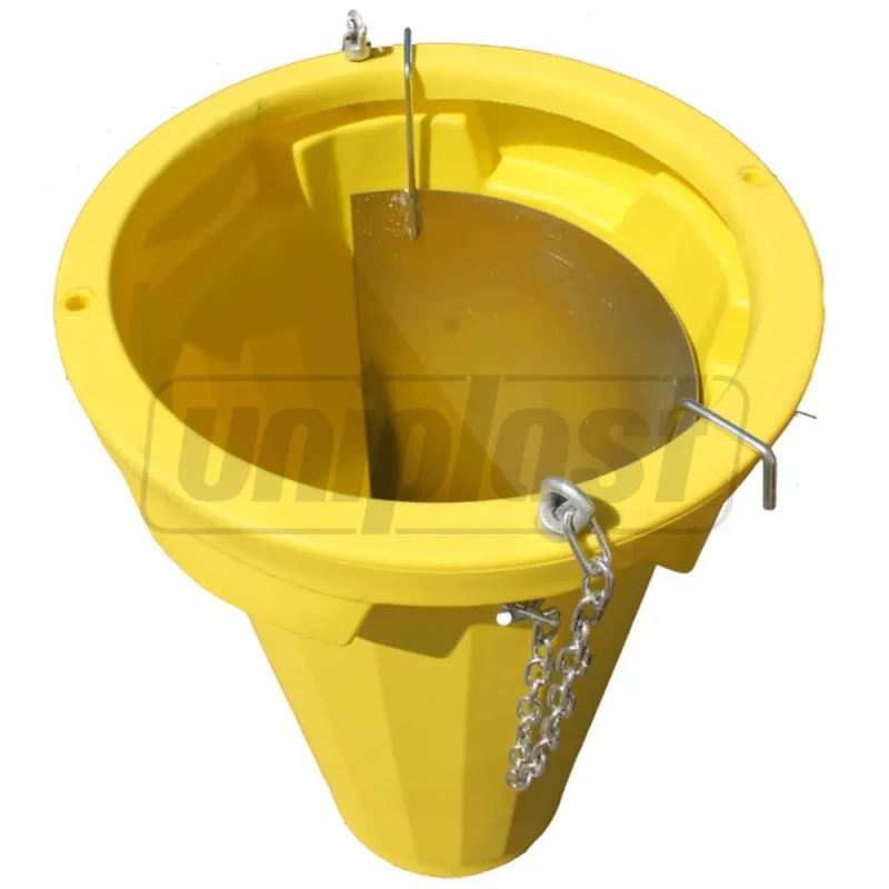 Tub standard de evacuare deseuri 1060 mm, cu lant (galben)  TEKCNOPLAST 3