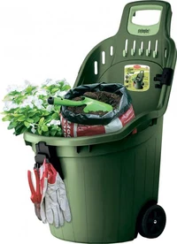 Roabă multifuncțională completă cu oprire mătură Verde, 60 kg (59.5x53x88.5H) Helpy Cart  STEFANPLAST 2