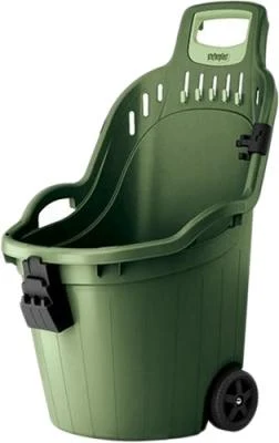 Roabă multifuncțională completă cu oprire mătură Verde, 60 kg (59.5x53x88.5H) Helpy Cart  STEFANPLAST