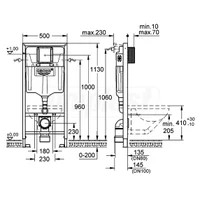 Инсталляция для подвесных унитазов GROHE Rapid SL 38772001, с кнопкой (Skate Cosmo Crom) 2