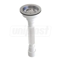 Sifon lavoar gofrat D. 3.1/2" x 50 ventil inox 115, L=750 mm  METLINE