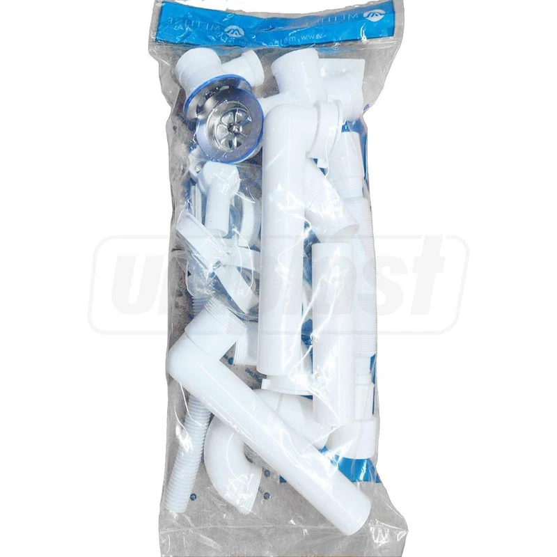 Сифон для мойки  двойной D. 1.1/2" x 40, c переливом, с гибкой трубой 40/50 (750 мм)  METLINE (U4-112-RDO40) 2