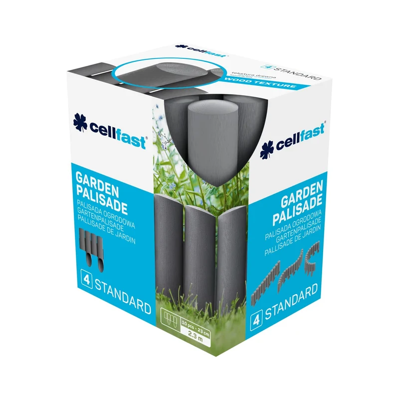 Gard decorativ pentru gradina (4 elemente SET) L=2.35 m, H=155/255 (grafit) 34-044  CELLFAST 2