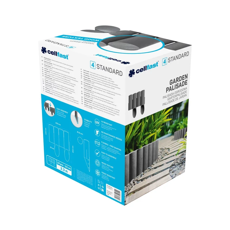 Gard decorativ pentru gradina (4 elemente SET) L=2.35 m, H=155/255 (grafit) 34-044  CELLFAST 3