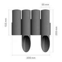 Gard decorativ pentru gradina (4 elemente SET) L=2.35 m, H=155/255 (grafit) 34-044  CELLFAST 4