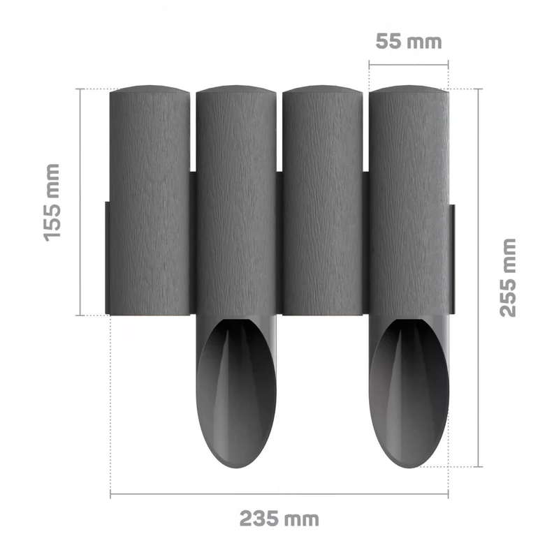 Gard decorativ pentru gradina (4 elemente SET) L=2.35 m, H=155/255 (grafit) 34-044  CELLFAST 4