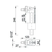 Mecanism pentru alimentare laterala a rezervorului D. 1/2" cupru STY-712-R   STYRON 2