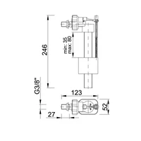 Mecanism de inarcare universal cu racord din cupru D. 3/8" STY-703-R  STYRON 2