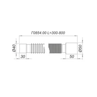 Furtun flexibil D. 40 x 50 L= 800 mm Г0854.00  SOLOPLAST 2