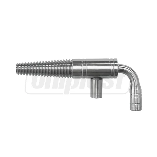 Robinet 1/2" , cu filet conic pentru montare în butoi de lemn, inox