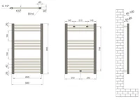 Полотенцесушитель  500 x 800 мм Flat (черный мат) Haiti  RADIVA 3