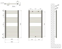 Полотенцесушитель  500 x 1000 мм Flat (черный мат) Haiti  RADIVA 3