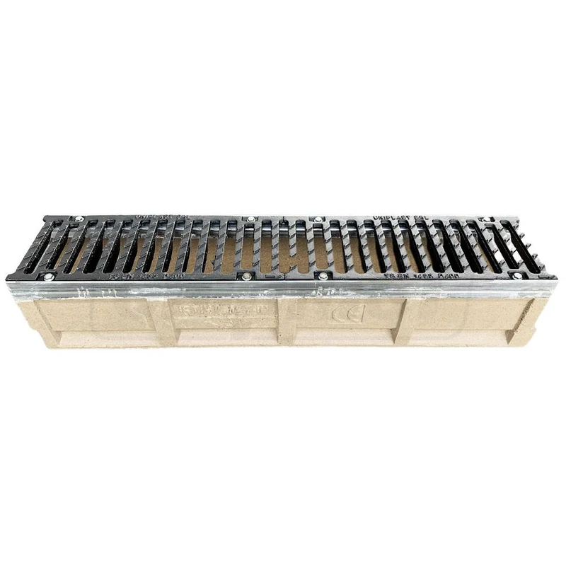 Gratar fonta canalizare cu rigola fibrobeton L=1000 mm H=530 mm B=454 mm EN124 D400 TR 3