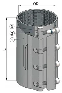 Хомут ремонтный D. 73-80 PN16 L=200 мм (однополосный)  WATO 3