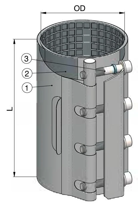 Хомут ремонтный D. 73-80 PN16 L=200 мм (однополосный)  WATO 3