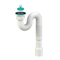 Sifon lavoar gofrat D. 1.1/2" x 50 ventil inox 65, L=1000 mm Г0105  SOLOPLAST