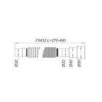 Гибкая труба без гайки D. 32 x 50 L= 490 мм Г0432  SOLOPLAST 2