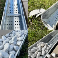 Решетка канализационная с лотком A15 HDPE для камней 4STONE 100x70x1000 мм EN1433 (D.110)  MUFLESYSTEM 2