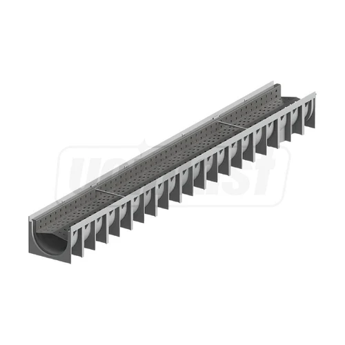 Решетка канализационная с лотком A15 HDPE для камней 4STONE 100x70x1000 мм EN1433 (D.110)  MUFLESYSTEM