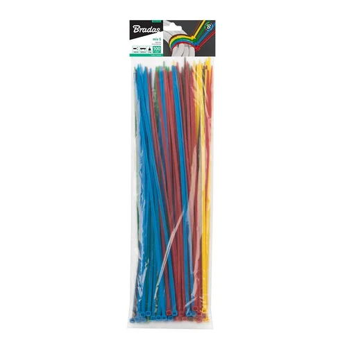 Coliere din nailon pentru cabluri 4.8 x 200 mm (colorate) (100 buc.)  BRADAS