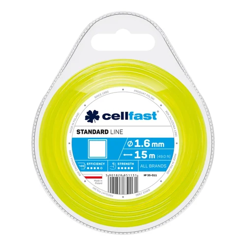 Fir motocoasa patrata STANDARD 1.6 mm (15 m) CELLFAST