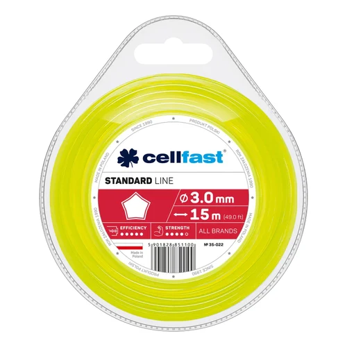 Леска для триммера звезда STANDARD 3.0 мм (15 м)  CELLFAST