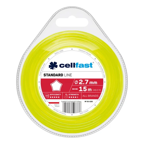 Леска для триммера звезда STANDARD 2.7 мм (15 м)  CELLFAST