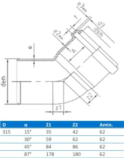 Cot PVC D.400 / 30°  BTN 2