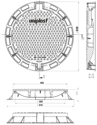 Capac din fonta D.600 EN-124 D400 55 kg (650x810x100 mm) 2