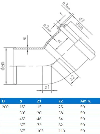 Cot PVC D.200 / 67°  BTN 2