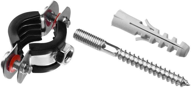 Colier metalic pentru teava cu garnitura din cauciuc si diblu (set) D. 20 mm - 3/4" (26-30 mm) M8 K 2