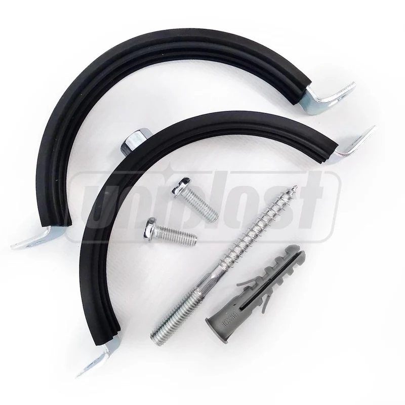 Colier metalic pentru teava cu garnitura din cauciuc si diblu (set) D. 75 mm - 3" (87-92 mm) M8 K 2