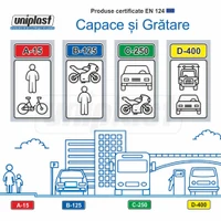 Capac cu rama patrata din fonta 500x500 mm EN124 B125 (520 x 520 mm, H=35 mm) 5