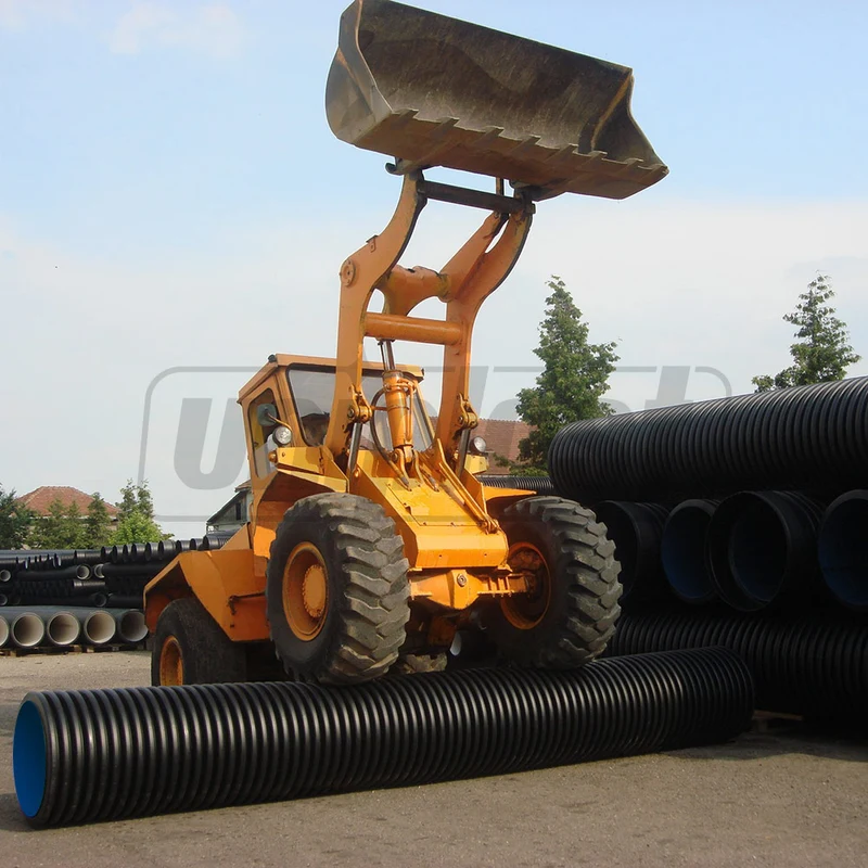 Tub drenaj din teava corugata HDPE SN4 OD.110 (97) 360° cu mufa L=6 m 5
