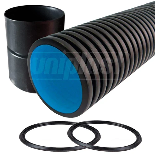 Teava corugata HDPE SN4 OD. 160 (140) mufata cu garnitura L=6 m