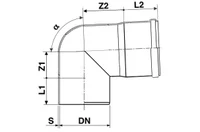 Отвод ПВХ D.250 / 90° (наружный) EL 2