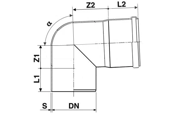 Отвод ПВХ D.250 / 90° (наружный) EL 2