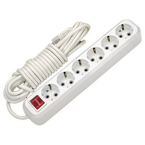 Prelungitor 6 locuri cu pamintare+intrerupator 3m 3x1