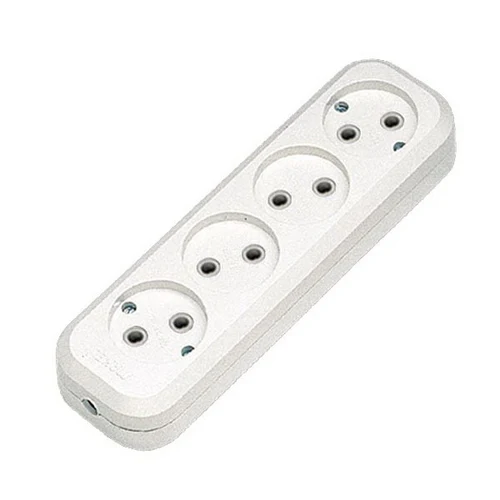 Розетка внешняя с 4 гнездами без заземления 10A 250V (120/20 шт.) (MGP141)  MAKEL