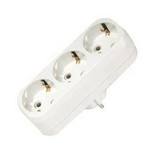 Тройник сетевой с заземлением 16A 250V (80/20 шт.) (10033)  MAKEL