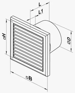 Ventilator D.100 100 K - 71.3 m³/h, 37 dBА  VENTS 2