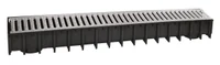 Rigola canalizare PP cu grila din otel zincat A15 100x100x1000 mm (cu iesire verticala D.110x75)  SAB 2