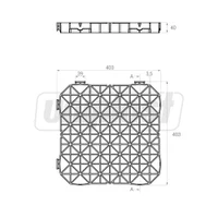Pavaj ecologic A15 (gratar PE pentru protectia gazonului) 39.5x39.5 cm H=40 mm verde  SAB 2